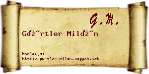 Gürtler Milán névjegykártya